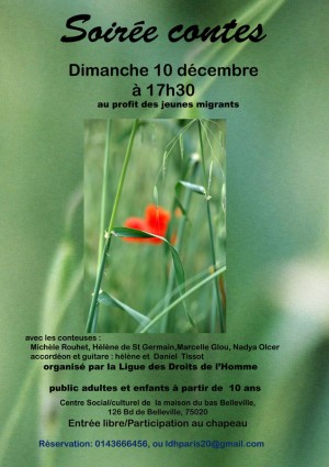 Soir&eacute;e contes au profit des mineurs isol&eacute;s &eacute;trangers